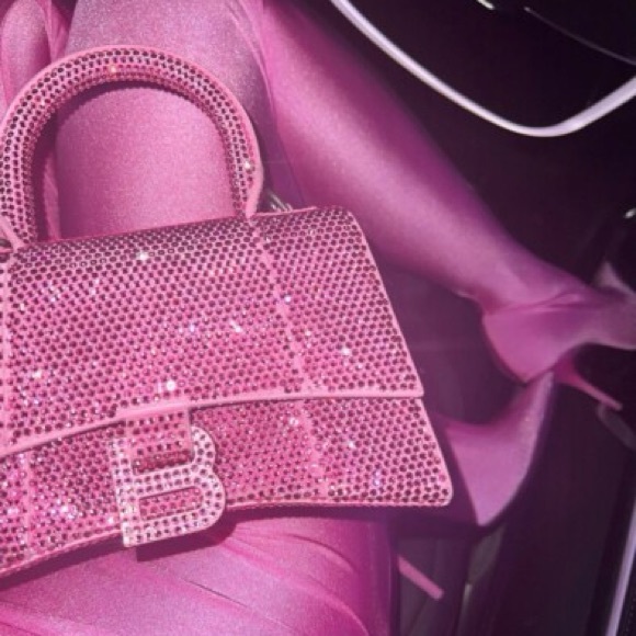 Balenciaga Handbags - Balenciaga Hourglass XS Hangbag With Rhinestones